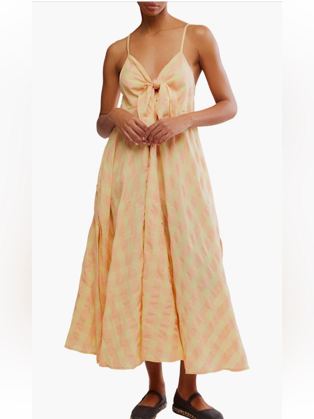 Free People Via Gingham Cotton Seersucker Sundress